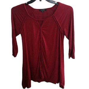 Max Edition Deep Red Long Sleeve Blouse Shirt Top Size Medium MaxShirt01